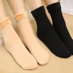 Women/Men Winter Warm Thicken Thermal Socks Wool Cashmere Snow Black Skin Seamless Sock Velvet Soft Boots Floor Sleeping Socks 1Pair