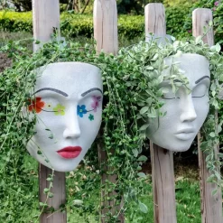 Women's Face Pot Wall Decoration Pot Resin Wall Hanging Flower Pots For Indoor Outdoor Plants Garden Decor