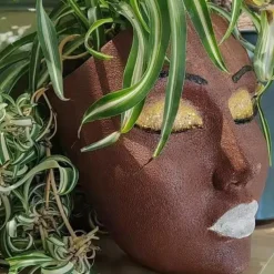 Women's Face Pot Wall Decoration Pot Resin Wall Hanging Flower Pots For Indoor Outdoor Plants Garden Decor