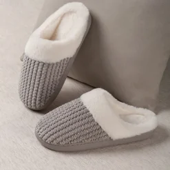 Women's Memory Foam Slippers Fuzzy, Non-Slip, Autumn Winter Warm Fluffy Plush House Slippers for Bedroom