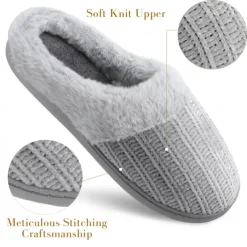 Women's Memory Foam Slippers Fuzzy, Non-Slip, Autumn Winter Warm Fluffy Plush House Slippers for Bedroom