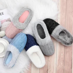 Women's Memory Foam Slippers Fuzzy, Non-Slip, Autumn Winter Warm Fluffy Plush House Slippers for Bedroom