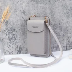 Women's PU Leather Crossbody Bags Large Capacity Zipper Purse Clutch Phone Wallet Shoulder Bag