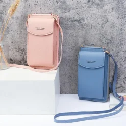 Women's PU Leather Crossbody Bags Large Capacity Zipper Purse Clutch Phone Wallet Shoulder Bag