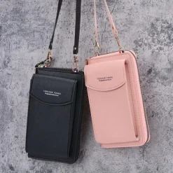 Women's PU Leather Crossbody Bags Large Capacity Zipper Purse Clutch Phone Wallet Shoulder Bag