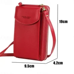 Women's PU Leather Crossbody Bags Large Capacity Zipper Purse Clutch Phone Wallet Shoulder Bag