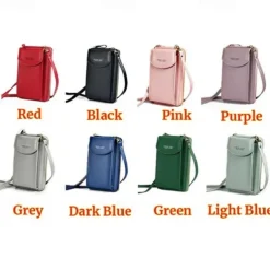 Women's PU Leather Crossbody Bags Large Capacity Zipper Purse Clutch Phone Wallet Shoulder Bag