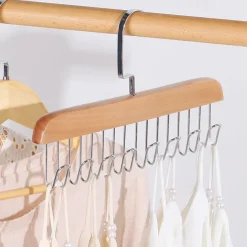 Wood Belt Scarf Neckties Hanger Scarves Holder Metal Clothes Storage Hanger Rack Towel Shelf Closet Storage Organizer Supplies