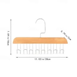 Wood Belt Scarf Neckties Hanger Scarves Holder Metal Clothes Storage Hanger Rack Towel Shelf Closet Storage Organizer Supplies