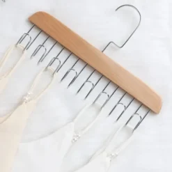 Wood Belt Scarf Neckties Hanger Scarves Holder Metal Clothes Storage Hanger Rack Towel Shelf Closet Storage Organizer Supplies