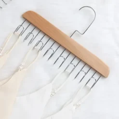 Wood Belt Scarf Neckties Hanger Scarves Holder Metal Clothes Storage Hanger Rack Towel Shelf Closet Storage Organizer Supplies