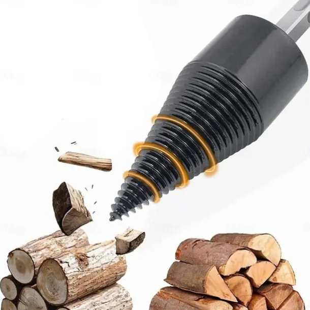 Wood Splitter Drill Bit Log Splitter Chop Wood Splitting Tool Cone Log Splitters Breaking Machine Breaker Firewood Chopper 45mm (1.73IN)