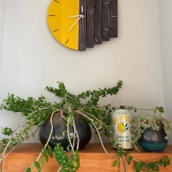 Wood Wall Clock Quartz Analog Silent Non-Ticking Decorative Modern Wall Clock Battery Operated for Living Room Bathroom Bedroom Kitchen Office School