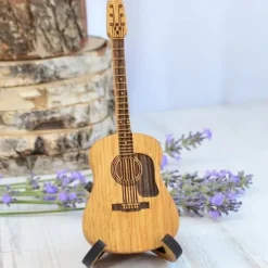 Wooden Acoustic Guitar Pick Box with Stand, Personalized Guitar Box for Pick
