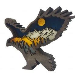 Wooden Animal Wolf Statue Creativity Wolf Totem Office Home Decorate Crafts North Forest Elk Brown Bear Ornaments