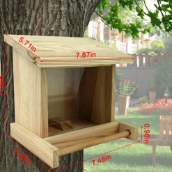 Wooden Bird Nest, Parrot and Pigeon Outdoor Nesting Box, Creative Garden Bird Feeder for Birds and Insects, Yard and Landscape Decor