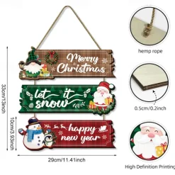 Wooden Christmas Listing Decoration Holiday Home Door Sign