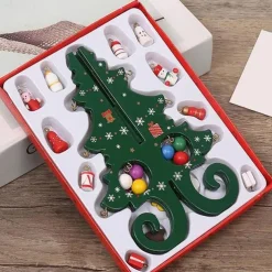 Wooden Christmas Tree Christmas Gift Six-Piece Tree With A Set Of Small Pendants Christmas Ornaments Gift Decorations