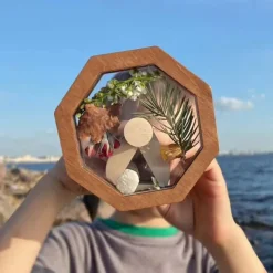 Wooden DIY Kaleidoscope Kit for Kid, Handmade Kaleidoscopes, Magic Rotating Tin Kaleidoscope Glasses Outdoor Educational Toys Eco-Friendly, for Nature Lovers Gift