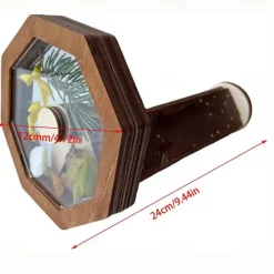 Wooden DIY Kaleidoscope Kit for Kid, Handmade Kaleidoscopes, Magic Rotating Tin Kaleidoscope Glasses Outdoor Educational Toys Eco-Friendly, for Nature Lovers Gift