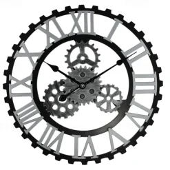 Wooden European Retro Wall Clock Gold Roman Gear Clock Decorative Luxury Classic Quartz Clock Modern Design For Home decor Wall Clocks 58 cm