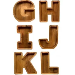 Wooden Letter Piggy Bank 26 Alphabets Wooden Coin Piggy Bank Christmas Birthday Toy Gift Home Decoration for Kids