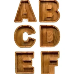 Wooden Letter Piggy Bank 26 Alphabets Wooden Coin Piggy Bank Christmas Birthday Toy Gift Home Decoration for Kids