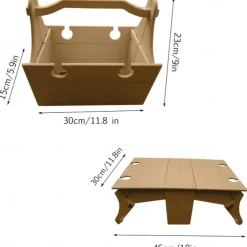 Wooden Outdoor Folding Picnic Basket Table,Portable Wooden Outdoor Picnic Wine Table Folding Beach Table Snack Cheese Tray, For Picnic Outdoor On The Beach Park Or Indoor