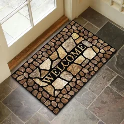 Wooden Pattern Doormat Kitchen Mat Floor Mat Non-Slip Area Rug Oil Proof Rug Indoor Outdoor Mat Bedroom Decor Bathroom Mat Entrance Rug