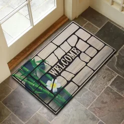 Wooden Pattern Doormat Kitchen Mat Floor Mat Non-Slip Area Rug Oil Proof Rug Indoor Outdoor Mat Bedroom Decor Bathroom Mat Entrance Rug