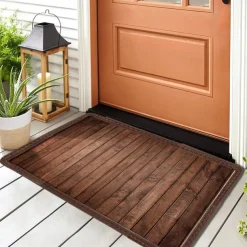 Wooden Plat Doormat Kitchen Mat Floor Mat Non-Slip Area Rug Oil Proof Rug Indoor Outdoor Mat Bedroom Decor Bathroom Mat Entrance Rug