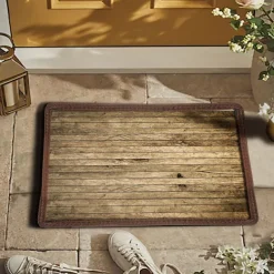 Wooden Plat Doormat Kitchen Mat Floor Mat Non-Slip Area Rug Oil Proof Rug Indoor Outdoor Mat Bedroom Decor Bathroom Mat Entrance Rug