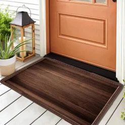 Wooden Plat Doormat Kitchen Mat Floor Mat Non-Slip Area Rug Oil Proof Rug Indoor Outdoor Mat Bedroom Decor Bathroom Mat Entrance Rug