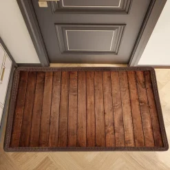 Wooden Plat Doormat Kitchen Mat Floor Mat Non-Slip Area Rug Oil Proof Rug Indoor Outdoor Mat Bedroom Decor Bathroom Mat Entrance Rug