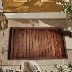 Wooden Plat Doormat Kitchen Mat Floor Mat Non-Slip Area Rug Oil Proof Rug Indoor Outdoor Mat Bedroom Decor Bathroom Mat Entrance Rug