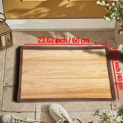 Wooden Plat Doormat Kitchen Mat Floor Mat Non-Slip Area Rug Oil Proof Rug Indoor Outdoor Mat Bedroom Decor Bathroom Mat Entrance Rug
