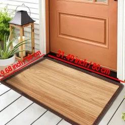 Wooden Plat Doormat Kitchen Mat Floor Mat Non-Slip Area Rug Oil Proof Rug Indoor Outdoor Mat Bedroom Decor Bathroom Mat Entrance Rug