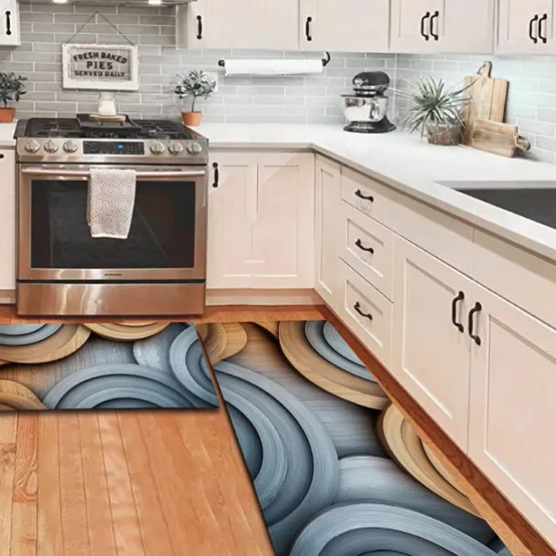 Wooden Texture Kitchen Mat Hallway Carpets Area Rugs Washable for Bedroom Living Room Kitchen Bathroom Anti-Slip Floor Mats