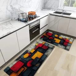 Wooden Texture Kitchen Mat Hallway Carpets Area Rugs Washable for Bedroom Living Room Kitchen Bathroom Anti-Slip Floor Mats