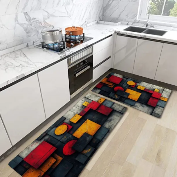 Wooden Texture Kitchen Mat Hallway Carpets Area Rugs Washable for Bedroom Living Room Kitchen Bathroom Anti-Slip Floor Mats