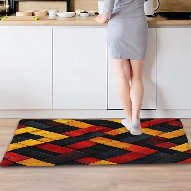 Wooden Texture Kitchen Mat Hallway Carpets Area Rugs Washable for Bedroom Living Room Kitchen Bathroom Anti-Slip Floor Mats