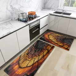 Wooden Texture Kitchen Mat Hallway Carpets Area Rugs Washable for Bedroom Living Room Kitchen Bathroom Anti-Slip Floor Mats