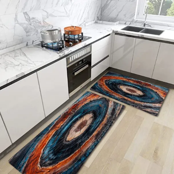 Wooden Texture Kitchen Mat Hallway Carpets Area Rugs Washable for Bedroom Living Room Kitchen Bathroom Anti-Slip Floor Mats