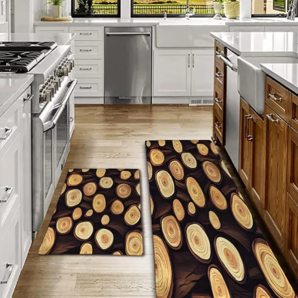 Wooden Texture Kitchen Mat Hallway Carpets Area Rugs Washable for Bedroom Living Room Kitchen Bathroom Anti-Slip Floor Mats