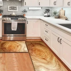 Wooden Texture Kitchen Mat Hallway Carpets Area Rugs Washable for Bedroom Living Room Kitchen Bathroom Anti-Slip Floor Mats