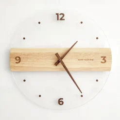 Wooden Wall Clock Nordic Simple Wall Clock Minimalist Simple Design Decorative Wall Clock Living Room Decor 40 CM