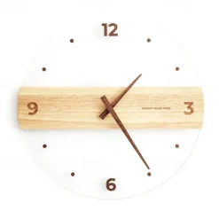 Wooden Wall Clock Nordic Simple Wall Clock Minimalist Simple Design Decorative Wall Clock Living Room Decor 40 CM