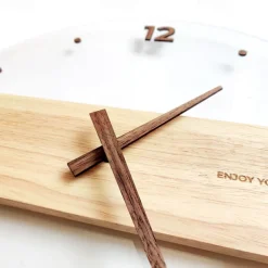 Wooden Wall Clock Nordic Simple Wall Clock Minimalist Simple Design Decorative Wall Clock Living Room Decor 40 CM
