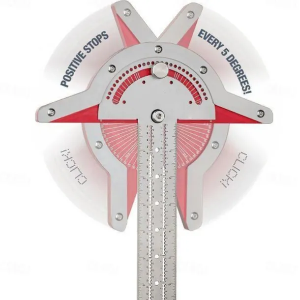 Woodworker Edge Rule Stainless Steel Square Edge Ruler Woodworking Compass And Protractor Set, Multi-function Angle Measure Tool With Wall Hanging Storage Rack Only Imperial No Metric
