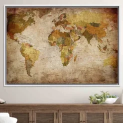 World Map Prints Wall Art Modern Picture Home Decor Wall Hanging Gift Rolled Canvas Unframed Unstretched
